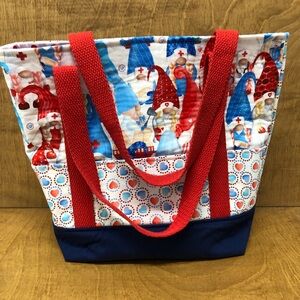 SM Healthcare Gnome Tote Bag Pockets Handmade Cotton Canvas Reusable Nurse Gift